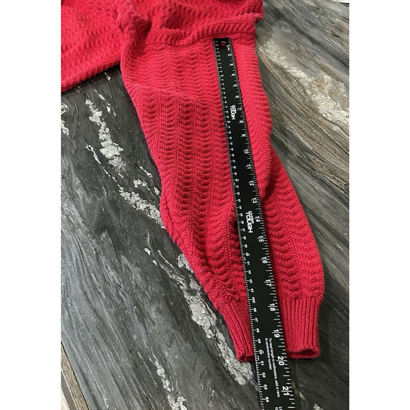 Vintage Bill Blass Mens Sweater XL Chunky Knit Red Classic Grandpa Dad Christmas - Picture 6 of 10